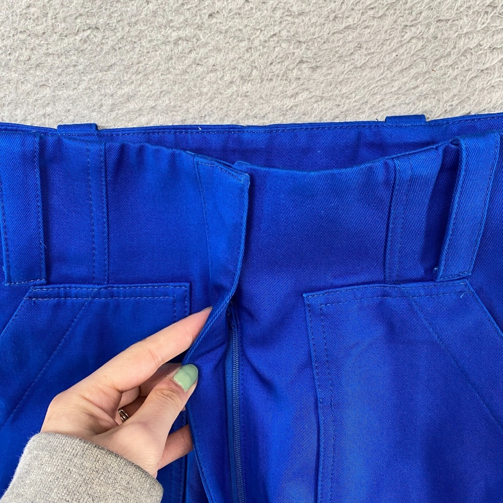 Sandro Skirt Womens 2 Blue Cotton Twill Mini High Waist Utility Pockets Summer - Picture 4 of 14